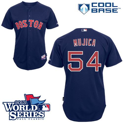 Edward Mujica #54 mlb Jersey-Boston Red Sox Women's Authentic Alternate Navy Cool Base Baseball Jersey